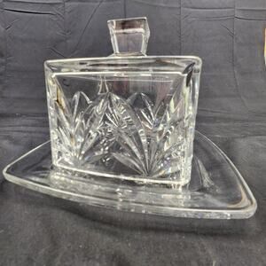 Vintage Royal Limited Cottagecore Granny Crystal Covered Serving Tray Floral Cut